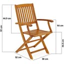 CASARIA® Set Muebles de Jardín Madera Acacia Plegable 7 Pzas 160x85x74cm Marrón - 4