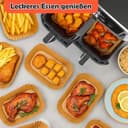 BYKITCHEN 220Stück Airfryer Backpapier für Ninja Foodi Max Dual Zone Heißluftfritteuse AF400EU, Backpapier für Heißluftfritteuse 2 Kammern 9L & 9,5L, Zubehör für Anderen Doppelkammer/Duo Air Fryer - 8