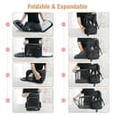 Lekesky Transportin Gato Mochilas para Gatos y Perro Bolsa para Mascotas Expandible Mochila Gato para automóvil/avión (Negro, XL) - 6