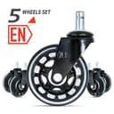 Engineered Now Poggiatesta per sedia classica Herman Miller Aeron (rotelle, set da 5, nero) - 2