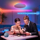 AmazeFun LED Deckenlampe 48W - Deckenlampe Dimmbar & RGBIC Nachtlicht - Smart Deckenleuchte mit Fernbedienung - Alexa/Google kompatibel, 4500lm, für Wohnzimmer, Schlafzimmer, Küche (48W-37CM) - 4