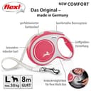 flexi® Comfort L Gurt 8 m rot, Roll-Leine für Hunde bis 50 kg - 2
