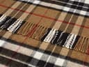 Moon Wool Plaid Throw Blanket, Merino Labmswool, Camel Thompson Tartan, Made in UK - 3