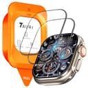 TAURI 3 in 1 Panzerglas für Apple Watch Ultra 3/2/1 49mm, 2 Stück 9H Displayschutz mit 1 Stück Auto-Ausrichtungskit, HD Anti-Kratzen Gehärtetes Glas Displayschutzfolie für iWatch 49mm - 1