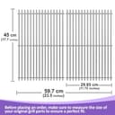 Set di 2 griglie in acciaio inox per Napoleon Rogue 425, Phantom SE 425 RSIB, XT 425, Pro 425 SIB, SS304 per uso alimentare, resistenti alla ruggine, dimensioni totali 45 x 59,7 cm - 3