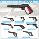 Kit de repuesto de pistola pulverizadora de alta presión 2350 PSI, sistema de liberación rápida Bosch AQT, boquilla de varita ajustable y turbo - 2