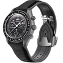 REBANDACE Strap for Omega x Swatch MoonSwatch Watch 20mm,Folding Buckle Omega X Swatch Moonswatch Speedmaster Replacement Strap,Curved No Gap Moonswatch Swatch strap for Men Women (Black) - 1