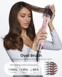 MESCOMB 5 in 1 Air Styler & Spazzola Asciugacapelli, 110000 RPM Multifunzione Asciugatura Rapida, Nessun Danno Termico con Ricci, Liscio Volume con Scatola Portaoggetti Adatto per Fare Regali - 5