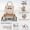 LOVEVOOK Rucksack Damen, 15,6 Zoll Laptop Schulrucksack Teenager Mädchen mit Laptopfach, Wasserdicht Reiserucksack Arbeitstasche Daypack, Schultasche Backpack Women Elegant für Uni Reise Büro, Beige - 7