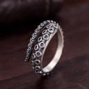 ZLING 925 Sterling Silber Retro Octopus Ring Für Männer Frauen Größenverstellbarer Wickelring Punk Gothic Schmuck - 1