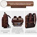 STILORD 'Nicky' Mochila para Ordenador portátil de 13 Pulgadas de Cuero Grandes Mujeres Hombres Vintage Equipaje de Mano Mochila de Viaje, Color:Salerno - marrón - 2