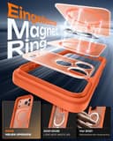 TOCOL für iPhone 17 Pro Max Hülle für MagSafe, Vollständiger Kameraschutz, Eingebauter Magnetring, Stoßfest Kratzfest Transluzente Matt Handyhülle für iPhone 17 Pro Max Case 6,9 Zoll, Orange - 4