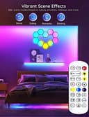 Applique da Parete Pannelli LED RGB, LED Gaming Luci Esagonali App e Telecomando, LED Muro Lampade da Parete Sincronizza con la Musica, Geometria Fai-da-te Luci Notturne per Gaming Room, 7 Pannelli - 6