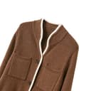 ZXCW 100% Cashmere/Maglione in Lana Autunno/Inverno 2021 Collare Stand-up da Donna Cardigan Casual Knit Tops Coreano Plus Size Giacca Femminile-XL,Beige - 4