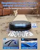 ECOVACS DEEBOT T80 Omni Saugroboter mit Wischfunktion, 18.000 Pa, OZMO Roller Wischwalze mit kontinuierlicher Frischwasser-Selbstreinigung, ZeroTangle 3.0,Moppwäsche mit 40-75℃ heißem Wasser, Schwarz - 3
