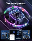 LENCENT Trasmettitore FM Bluetooth per Auto Radio Adattatori Vivavoce Car Kit MP3 Audio Lettore Caricabatterie Auto con 2 Porte USB (5V/2.4A & 1A) - 4