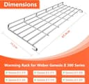 GFTIME 66044 65,4cm Grill Warmhalterost Edelstahl für Weber Genesis II E-310, II E-315, II E-330, II E-335, II S-310, II S-335 (ab 2017), Edelstahl Grillrost für Webe Genesis II 300, 1 Packung - 2