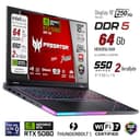 acer Predator Helios 18 Ai Portatile Gaming, Intel Ultra 9-275X, RAM 64 Gb DDR5 SSD 2TB (2x1Tb), Display 18" WQXGA 250Hz MINILED, GeForce RTX 5080 16Gb GDDR7, WI-FI 7, Win 11, Ready to use - 2
