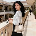 VARLIVOO Bolsos de Mujer Pequeños — Bolso Bandolera Cuero PU con Doble Correa, Elegante Bolsas Mujeres para Trabajo, Viaje y Citas (Caqui Beige) - 2