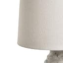 Lámpara de mesa estilo escandinavo base de cerámica pantalla de lino forma de tambor con aspecto de piedra pintada blanco crema Billy - 5