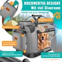 LOVPET® Trasportino per Cani Pieghevole - Box incl. Borsa per Il Trasporto e Ciotola - Per Cani e Gatti - Casetta per Il Trasporto di Animali Domestici, Grigio Chiaro, XL - 5