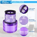 Paquete de 2 Filtros de Repuesto para Dyson V11 Torque Drive Animal V15 Detect Aspiradora inalámbrica SV14 SV17 SV22 Filtro para Dyson V11 Absolute Extra Pro lavable Filter Reemplazo # DY-970013-02 - 4