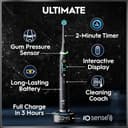 Oral-B iO10 Electric Toothbrushes Adults, Gifts For Women / Men, 1 Handle, 3 Toothbrush Heads, Charging Travel Case, Toothbrush Head Holder, 7 Modes, 2 Pin Plug, Cosmic Black, Oral B IO Toothbrush - 3