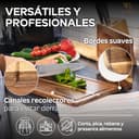 WATEGOOS Pack 2 Tablas de Cortar Cocina de Madera Acacia + soporte - Tabla de Cortar Grande y Pequeña para Presentación de Quesos - Madera Ecológica y Resistente. - 3