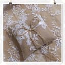 letuxaamz Almohada de Anillo Yute Encaje - 15 * 15 cm Almohada de Anillo de Boda Vintage, Compromiso Boda para Anillo con Lazo de Satén Ringkissen Wedding Ring Pillow Juego de Accesorio para Bodas. - 6