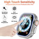 Uluck 3 Stück Panzerglas Kompatibel Apple Watch Ultra 3 (2025)/ Ultra 2/ Ultra 49mm, 3 Stück 9H Displayschutz mit Auto-Ausrichtungskit, Blasenfreie, Wasserdicht, Kratzfest - 4