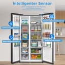 Midea Side-by-Side Kühl-Gefrierkombination 592 L | No Frost, Inverter Kompressor, leise 35 dB | 179,3 cm hoch, Multi-Air-Flow, SuperCool & Freeze | Platinum Fresh | Blau-Stahl, MDRS791MYA46 - 5