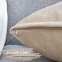 Topfinel Juego 2 Fundas Cojines Cama Sofas de Chenilla Algodón Lino Duradero Almohadas Decorativa de Color sólido para Sala de Estar, sofás, Camas, sillas Dormitorio Jardín Coche 45x45cm Caqui - 2