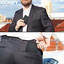 KRONIFY Leder Geldbörse Herren I Echtleder Portmonee I RFID Schutz I Querformat I Geldbörse mit Münzfach I 13 Kartenfächer I Geldbeutel Herren I Geschenk Box I Nappa Schwarz - 6