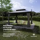 Blumfeldt Cenador 4x3m, Cenador Jardín con Techo de Acero Galvanizado y Cortinas, Armazón de Aluminio, Mosquitera Incluida, Fácil Montaje, Resistente al Clima, Gazebo para Exterior - 4