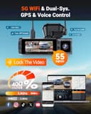 Vantrue N5S 4 Channel 360° All Sides Dash Cam, STARVIS 2, IR Night Vision, 2.7K+1080P*2+2.5K Front Rear Inside Dashcam, WiFi, HDR/WDR, Voice Control, GPS,24H Parking Mode Dash Camera, Support 1TB - 6