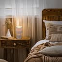 BRILONER - Tischlampe mit Stoffschirm, Kabelschalter, Keramikfuß, Lampe, Nachttischlampe, Tischleuchte, Dekolampe Flur, Bürolampe, Leselampe, Wohnzimmer, Schlafzimmer, 15x28 cm (DxH), Braun - 4