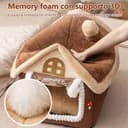 Galatée Cuccia Per Gatti, Grazioso Letto a Forma Di Grotta Per Gatti, Cuccia Morbida Per Animali Domestici, Caldo Rifugio Per Cani, Tenda Per Cani Con Cuscino Rimovibile(S, Marrone) - 3