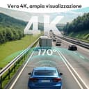 BOTSLAB Dash Cam Auto 4K+1080P con GPS e WiFi, Telecamera Auto Fronte/Retro SD 64GB inclusa, ADAS, Visione Notturna, Grandangolo 170°WDR, IPS da 2,45",Registrazione in Loop, Parcheggio 24 (G980H) - 2