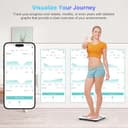 Healthkeep Smart Body Fat Scale with 13 Body Composition Metrics, Smart Digital Bathroom Weighing Scale Compatible with iOS Android, Max 400lb/180kg, 26 * 26cm - 4