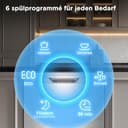 Midea Geschirrspüler 60cm Freistehend, SF 3.60N PRO Spülmaschine mit WLAN, 14 Maßgedecke, Geschirrspüler Unterbaufähig, 5 Programme, Höhenverstellbarer Oberkorb, 47 dB, Inox - 4