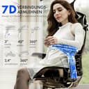 FLEXISPOT ErgoX Pro Ergonomischer Bürostuhl mit 12-stufiger Höhenverstellung, 7D-Armlehnen, 5D-Lendenstütze, 4D-Kopfstütze, 250-kg Belastbarkeit und atmungsaktivem Netzsitz (Schwarz) - 4