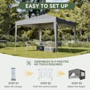 Aoxun Pop Up Gazebo with Sides 3m x 3m, Metal Frame Shelter Tent for Outdoor Garden Party, with Mesh Windows & Carry Bag,Grey - 7