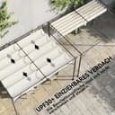 Outsunny Terrassendach Pergola ca. 4x3m Terrassenüberdachung mit Verstellbares Dach, Wandmontage UV 30+ Garten Pavillon, Gartenpavillon Sonnenschutz für Terrasse Garten, Cremeweiß - 4