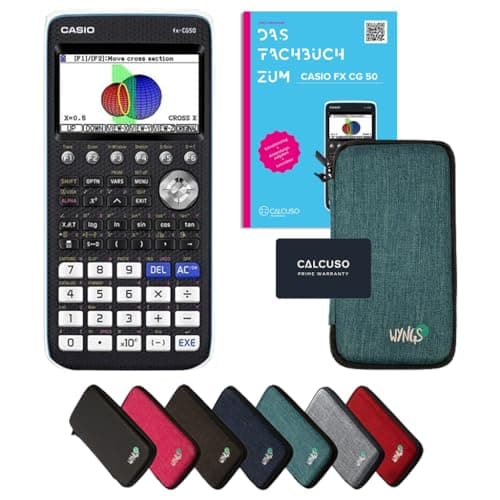 Casio fx-CG50 Incl. Funda Protectora Turquesa y Libro especializado (92 páginas, DIN A4) – Calculadora gráfica – Smart Set (Alemán)