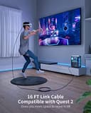 ZYBER Link Cable 5M/16 FT for Quest 3S/3 for quest 2 VR Headset Link Cable for Meta Quest Pro 2/1 Gaming PC, High-Speed USB 3.0 to USB C Cable for PC VR and Steam VR (Black) - 8