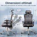 CLOUVOU BrightSeat Sedia ufficio ergonomica [TOP DI GAMMA] Sedia da scrivania per smart working | Poltrona ufficio per studio e camera | Sedia ufficio con ruote facile da spostare | Max. 150 kg - 2