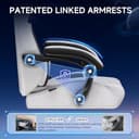 GTPLAYER Gaming Chair Fabric, High Back Computer Chairs with Footrest for Adults Ergonomic Lumbar Support Swivel PC Chair for Home Office (Gray) - 7