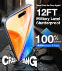 TORRAS Precision-Fit for iPhone 17 Pro Max Screen Protector[12FT Military Grade Shatterproof] UNBREAK TOP 9H+ Glass Screen Protector for iPhone 17 Pro Max Tempered Glass, OneStep Auto-Install, 2 Pack - 12