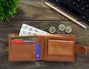 Pelle Toro All-in-One Handmade Mens Wallet with RFID Blocking, Coin Pocket, 8 Card Slots, Zip Section, in Wooden Gift Box, Tan - 4