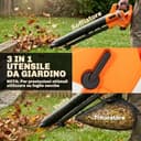 Outsunny Soffiatore e Aspiratore per Foglie 3-in-1 da 3000W con Trituratore, Sacco da 40L, 4 Ruote, Tracolla Regolabile, per Prati Vialetti e Terrazzi - 3